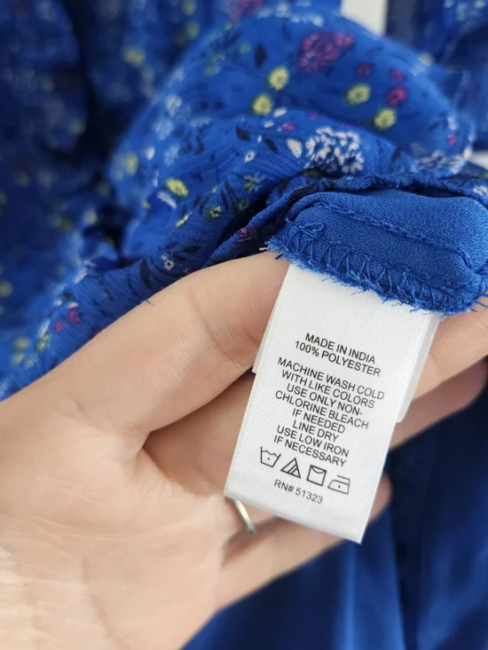 CeCe Blue Floral Ruffled Mini Dress - Picture 5 of 5